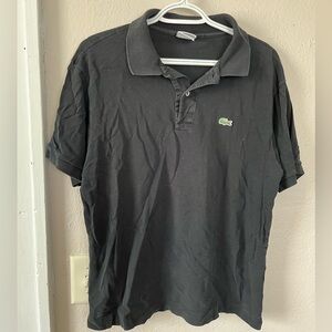 Lacoste Black Polo with Green Crocodile Logo